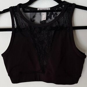 Forever 21 Black Mesh Sports Bra